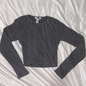 Charcoal Long Sleeve Top
